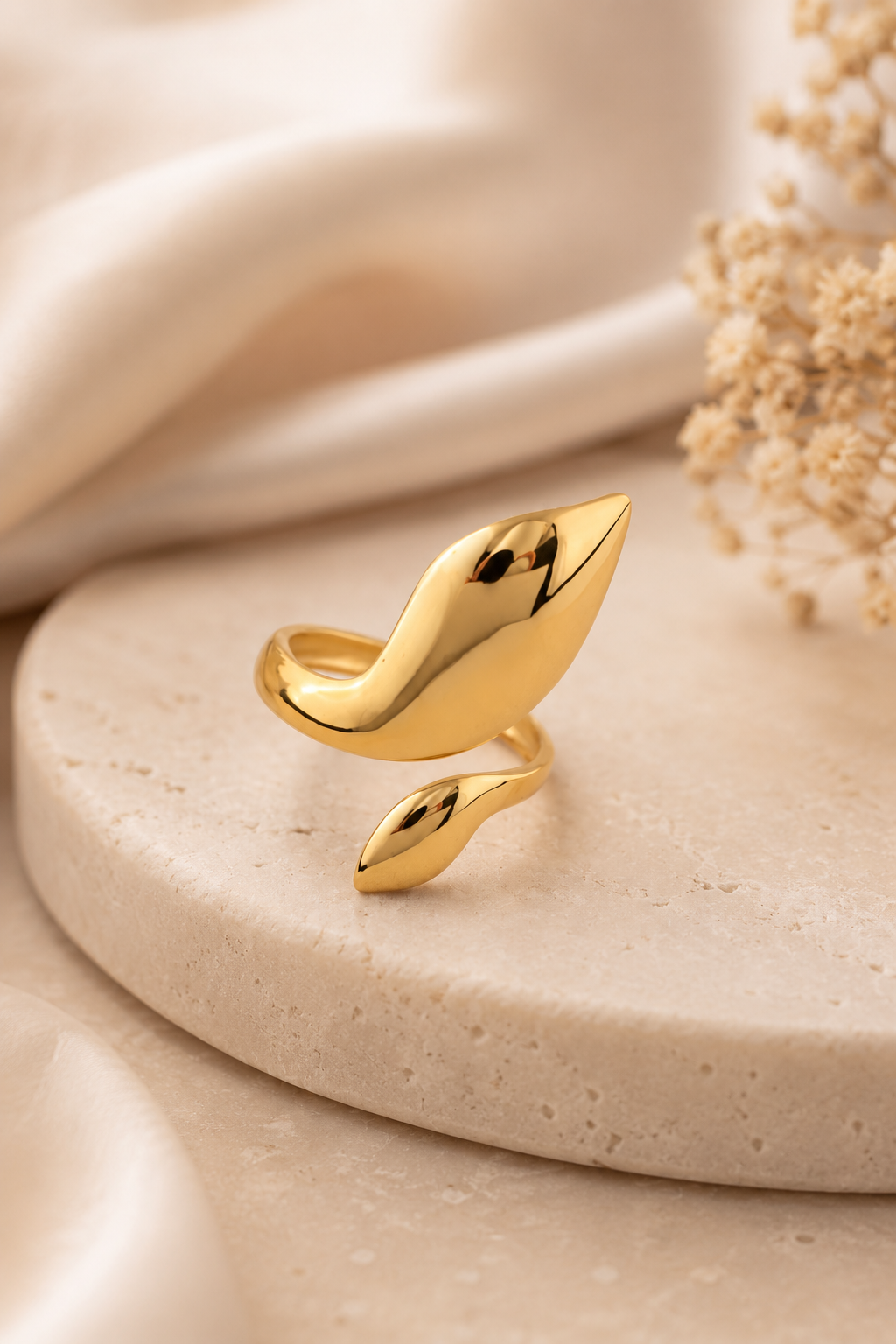 Bague feuillage doré